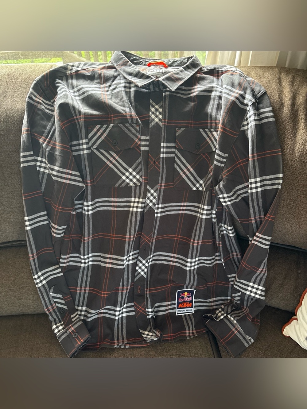 Red Bull KTM Racing Team Flannel Shirt 3XL  Plaid Button Up NWOT